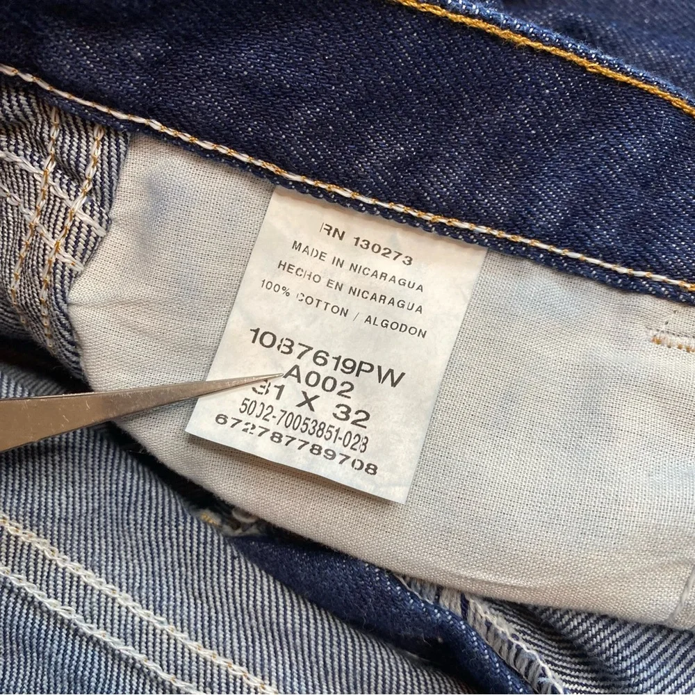 Men's Rustler Wrangler Straight Leg Jeans 100% Cotton Dark Wash 31 x 32 Cowboy‎ - Picture 8 of 11